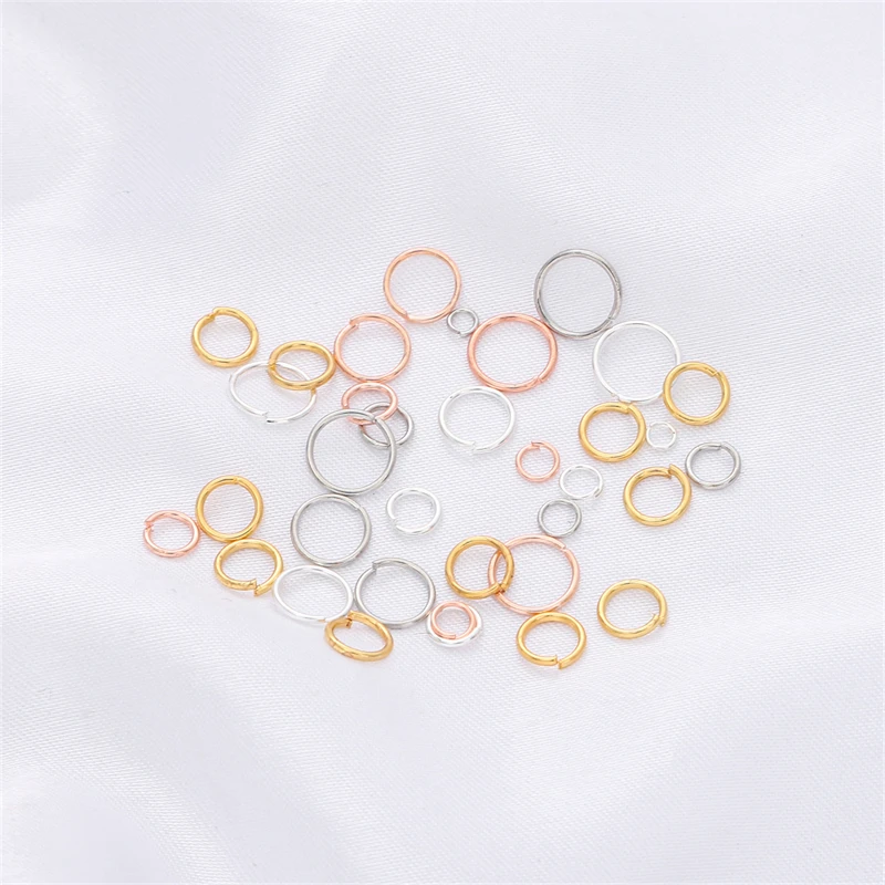 50pcs 3/4/5/6/7/8mm Brass Jump Rings Split Rings 14K/18K Gold Plated Connectors For Diy Earring Jewelry Making Accessories