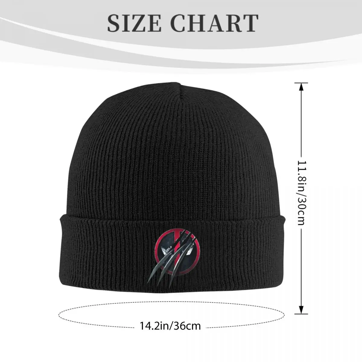 Deadpool & Wolverine Slashed Icon With Claws Knitted Hat for Women Men Beanie Winter Hat Acrylic Warm Cap