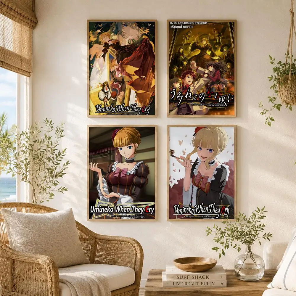 Game U-Umineko When They Cry Painting Calligraphy High-Quality Canvas Wall Mural Crease-Free For Living Room Bedroom Interiors