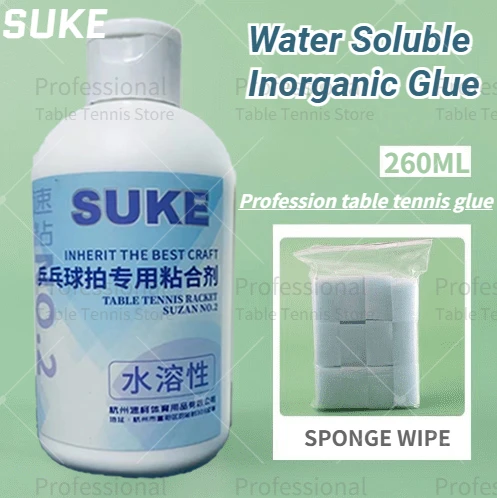 Imagen 1 del producto Pegamento de agua Original SUKE para raqueta de tenis de mesa, bate de Ping Pong, accesorios profesionales aprobados por ITTF, 260ML