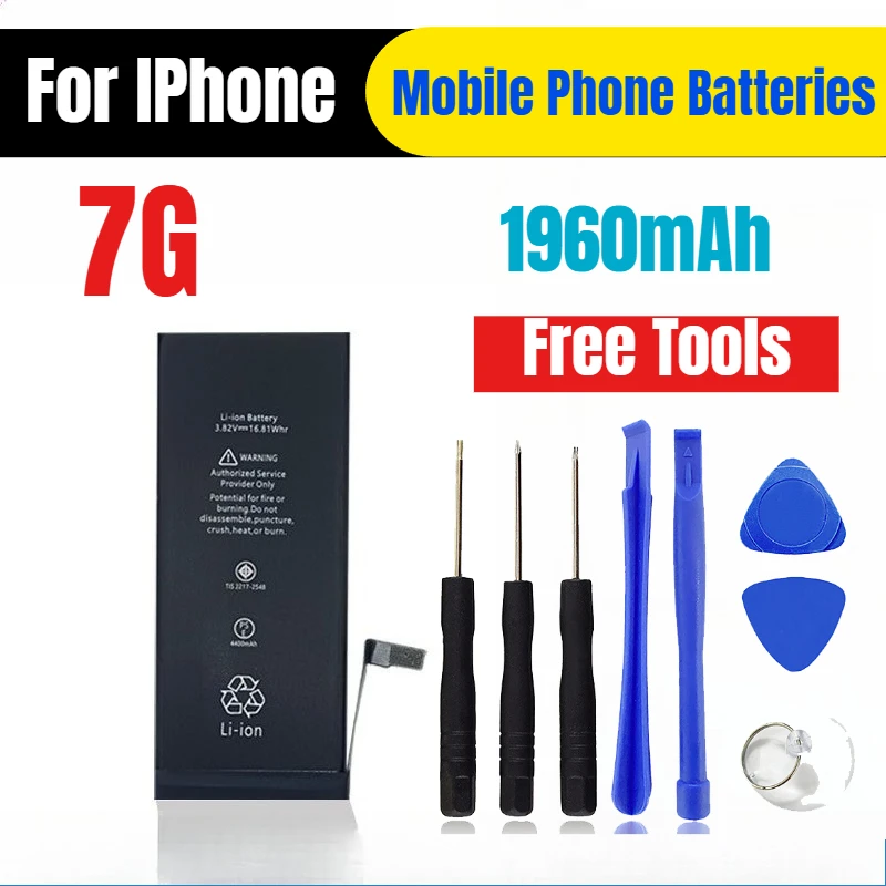1960mAh per batterie per telefoni cellulari IPhone 7G Strumenti gratuiti