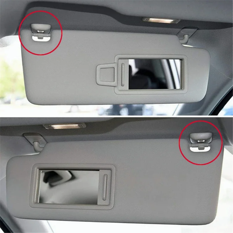 2Pcs Car Visor Clip Hanger Clip Bracket Grey Interior for Audi A1 A3 S3 A4 S4 Allroad A5 S5 Q3 Q5 8U0857562A Camper Accessories