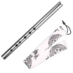 G key Flute Quena Musical Instrument Homemade Titanium Steel Flute Quena Woodwind Instrument Metal Vertical Flute with Bag