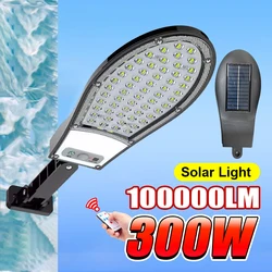 10000LM luce solare Super potente per esterni 300W lampada a LED solare da parete 6400mAh luci da giardino impermeabili lampione stradale con sensore a infrarossi