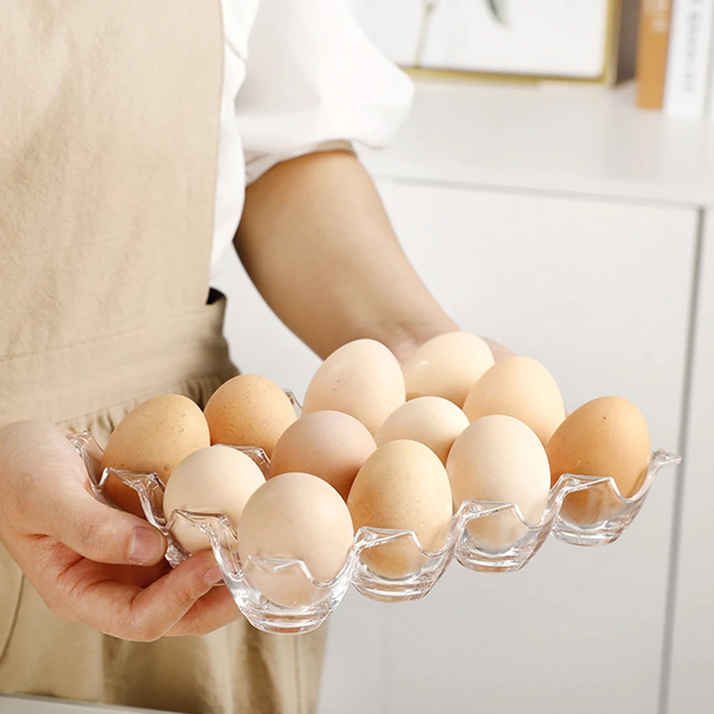 

1pc 12-Grid Storage Case Anti-Collision Egg Tray Organizer Container For Refrigerator Freezer Kitchen Cabinet Pantry Transparent
