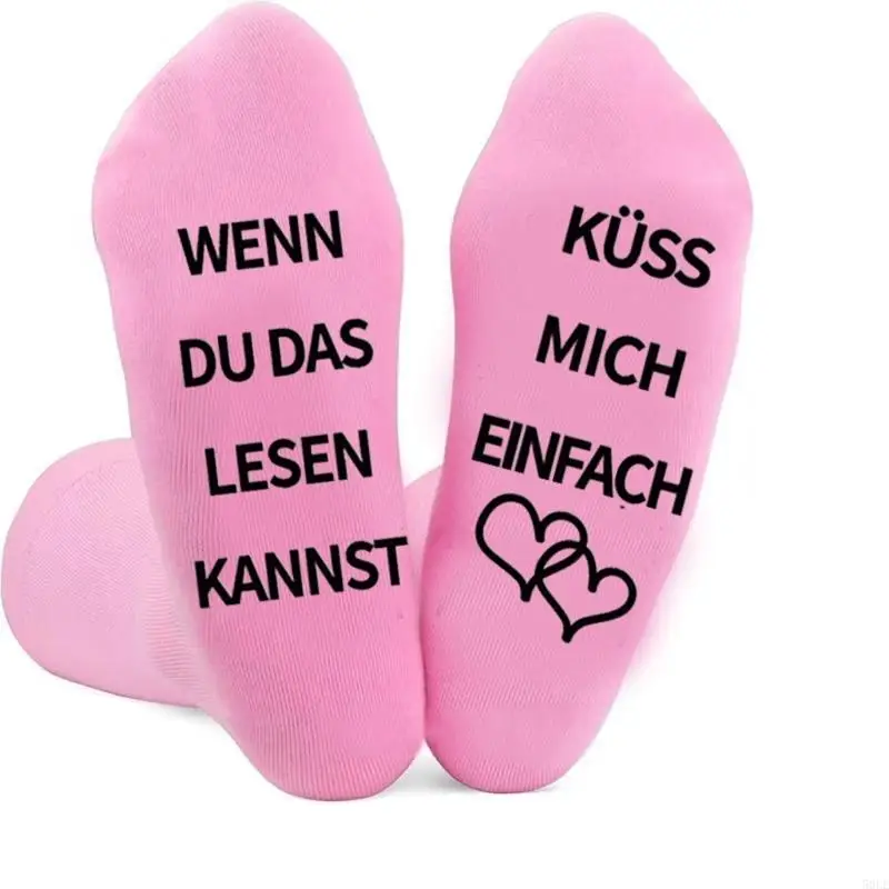 50 LEATH FUN KISS IMPARAND LETTER MIDDLE CALF COTTON SOCKS FRISTRIALINS NONSLIP RUBBER LETTERS NONSLIP NOWS