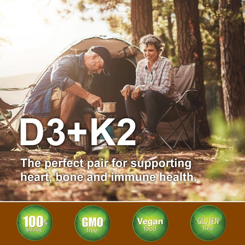 Vitamin D3+K2 Capsules for Immune, Joints, Muscles and Bones Support with Variety of Vitamins and Minerals Supplement