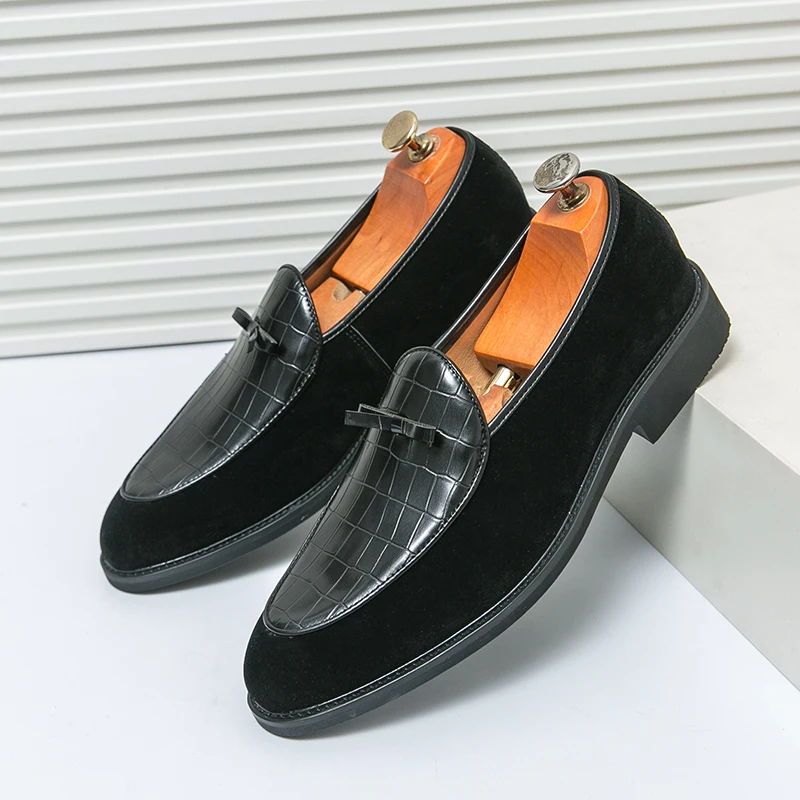Male Luxury Business Oxford Leather Designer Mens Classic Smile Formal Dress Shoes for Men Falts Office Wedding Flats Footwear