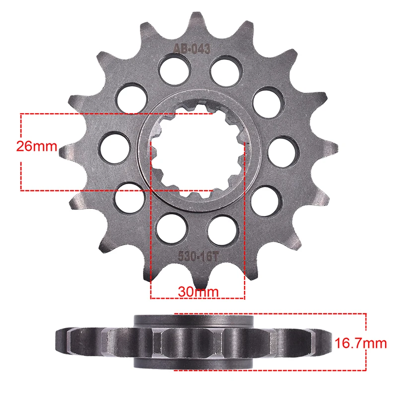 Chain530 16 Teeth Motorcycle Sprocket For Honda VF750 VFR750 CB900 CB1000 RR CBR 900 929 954 CBR CBF 1000 RC51 RVT1000R VTR1000