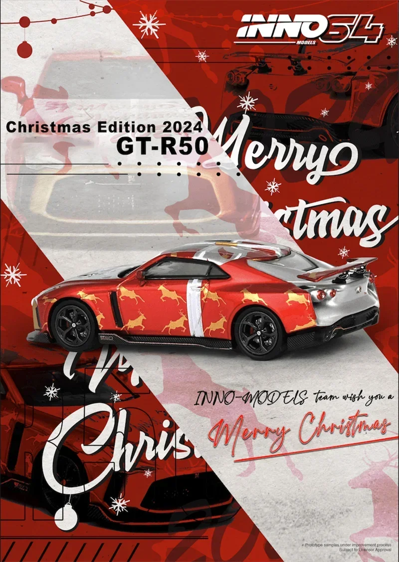 INNO 1:64 GTR GT R50 X'MAS 2024 รุ่นพิเศษรถโมเดลDiecast