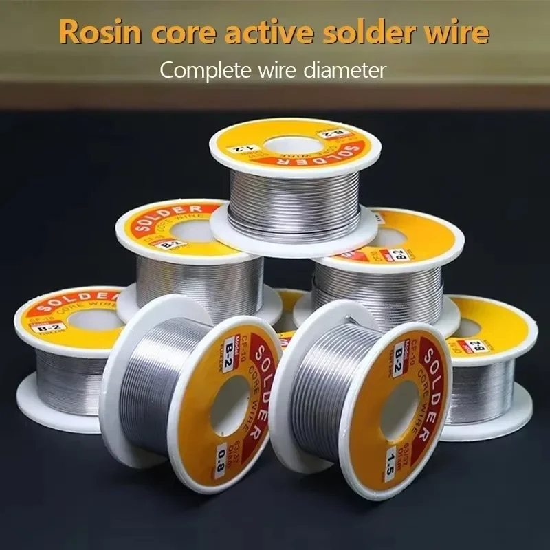 100g 0.5mm 0.6mm 0.8mm 1.0mm 1.2mm 1.5mm 2.0mm Soldering Tin Welding Wire Low Melting Soldering  Rosin Solder Wire Roll