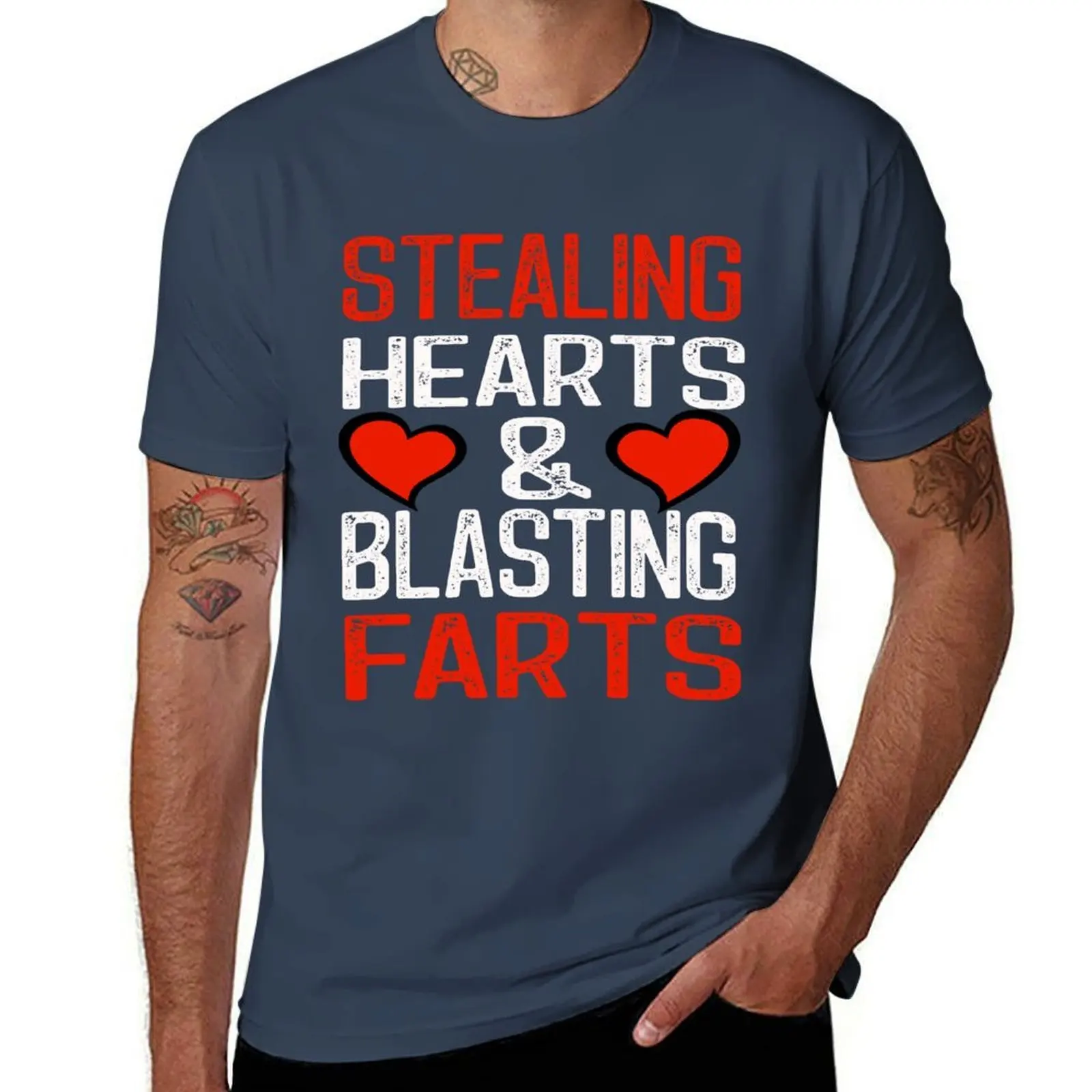 

Stealing Hearts And Blasting Farts / Funny T-Shirt t shirts for man graphic tees t shirts for man pack cotton T-Shirt