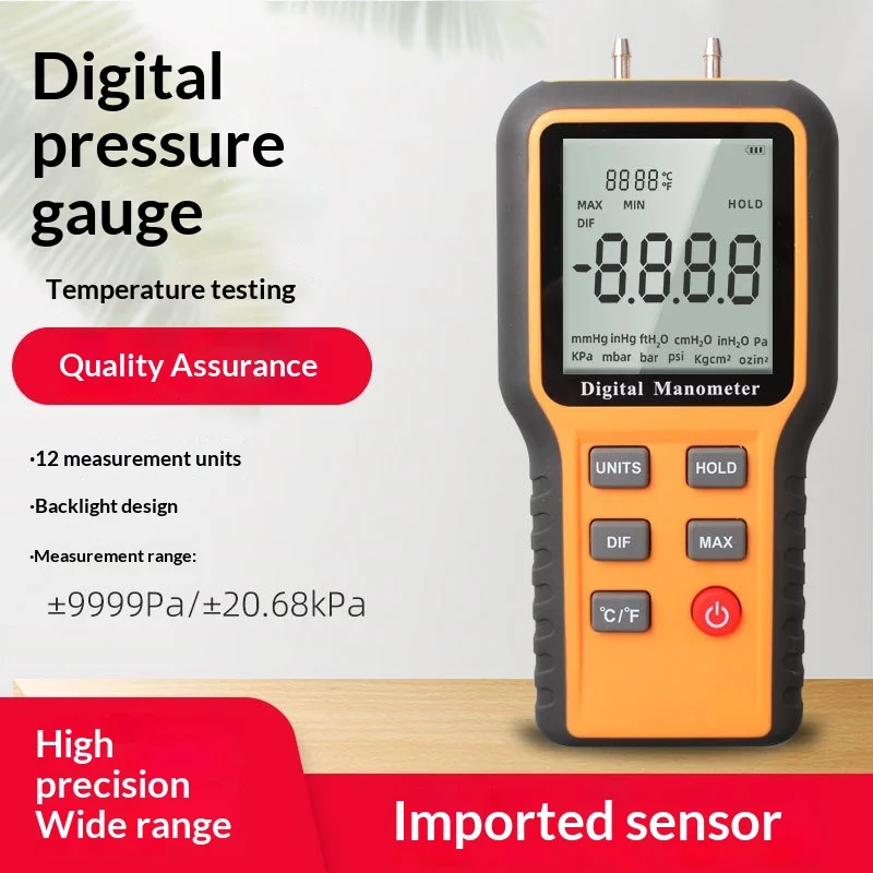 Large Screen Digital Differential Pressure Gauge for Gas Pipelines & Automobile Engine Compartments