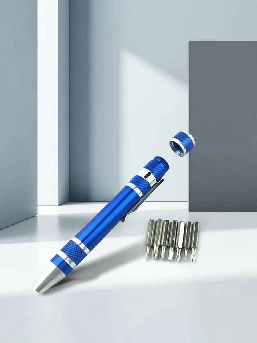 8 in 1 Multifunction Pen Screwdriver Set Aluminum Alloy Mini Precision Repair Tools Kit Portable Pocket Clip Screwdriver Pen