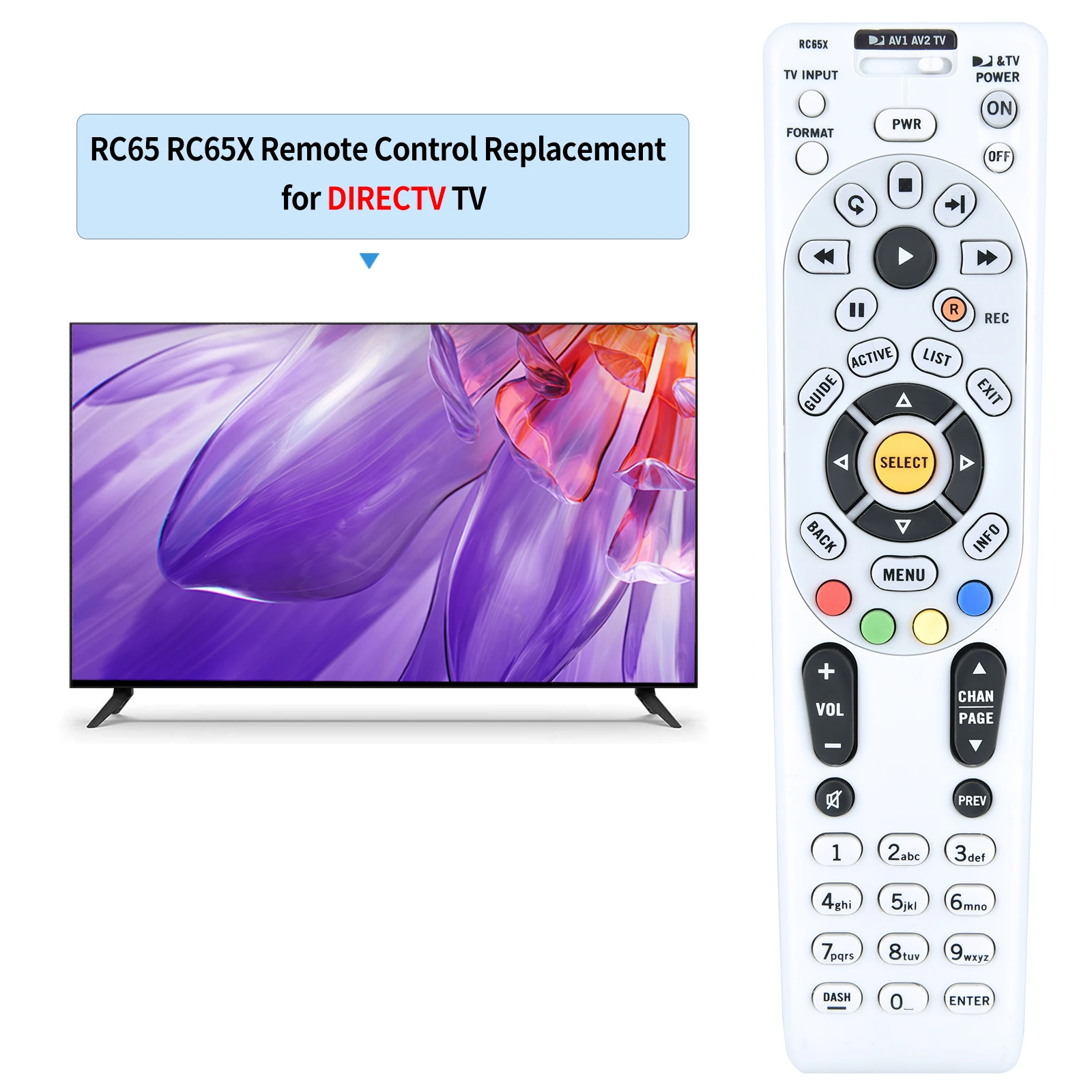 For DirecTV RC65 RC66X IR-XMP Universal Remote Control HD DVR H/HR24 RC65 RC66