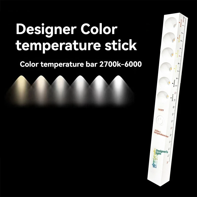 6 Modes Color Temperature Lamp Ick Rechargeable 2700KK6000K Photography Light Wand Light Tester Tool A