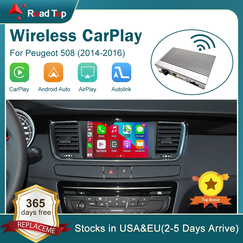 Wireless CarPlay per Peugeot 508 408 2008 Android Auto Mirror Link AirPlay supporto fotocamera