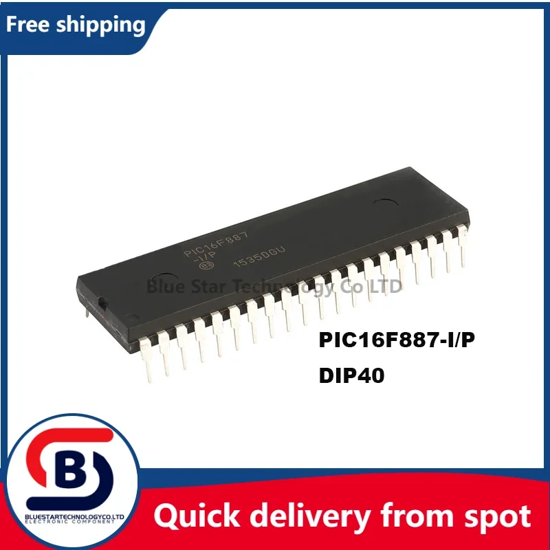 Бесплатная доставка 10-50 шт./лот PIC16F887-I/P PIC16F887 16F887 DIP40 Быстрая доставка по месте