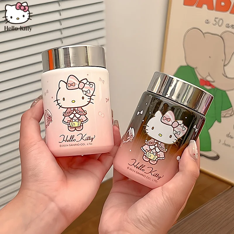 Sanrio Thermos Cup Hello Kitty Kuromi Stainless Steel Stew Beaker Large Capacity Stew Porridge Portable Stew Kettle Gifts