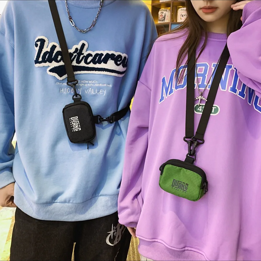 

Simple Neck Hanging Nylon Coin Purse Japanese Style Lanyard Mini Storage Bag Korean Style Casual Small Item Bag Unisex