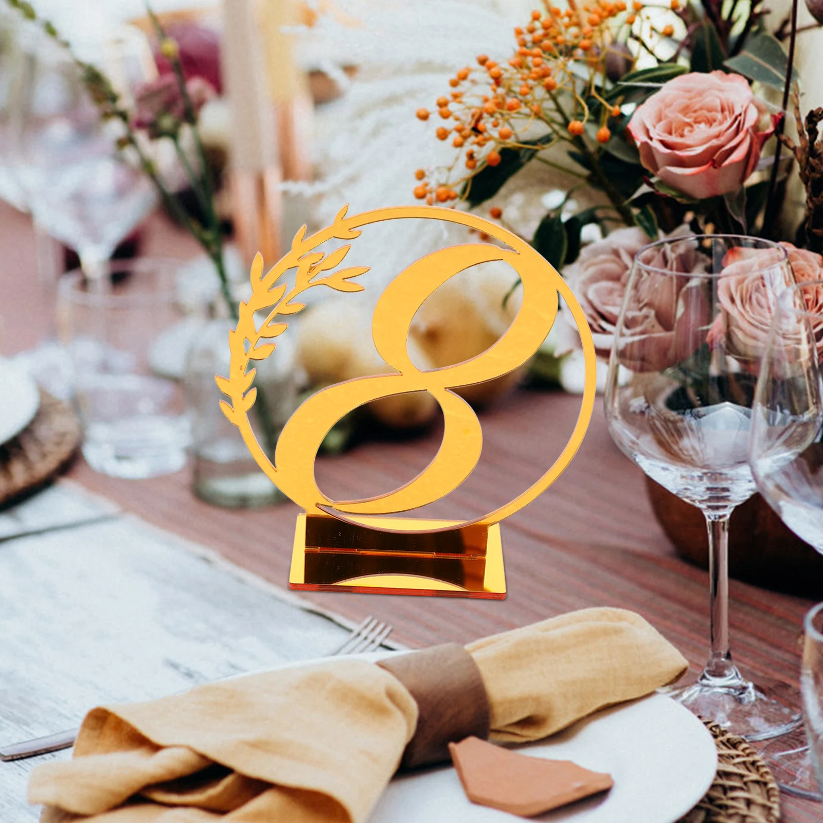 

15pcs Wedding Table Numbers Reusable Reserved Seat Signs For Banquet Restaurant Party Elegant Chic Design Light