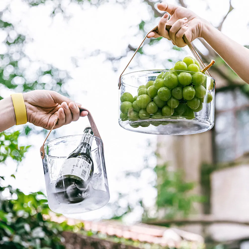 

Portable Storage Basket Multi purpose H Baskets Transparent Fruit Home Decor Plant PET Material