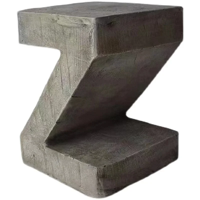 طاولة القهوة ذات الحافة العتيقة البسيطة على شكل حرف Z، طاولة جانبية بتصميم عتيق من الشمال، طاولات خشبية لغرفة المعيشة #4