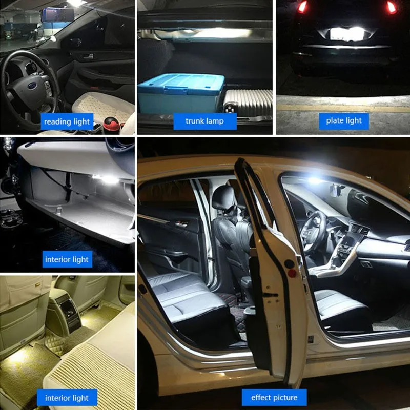 2/6/10/20/30/40/50Pcs T10 W5W 6SMD 3030 Super Bright LED Canbus No Error Car Interior Reading Dome Lights Auto Parking Lamp Wedg