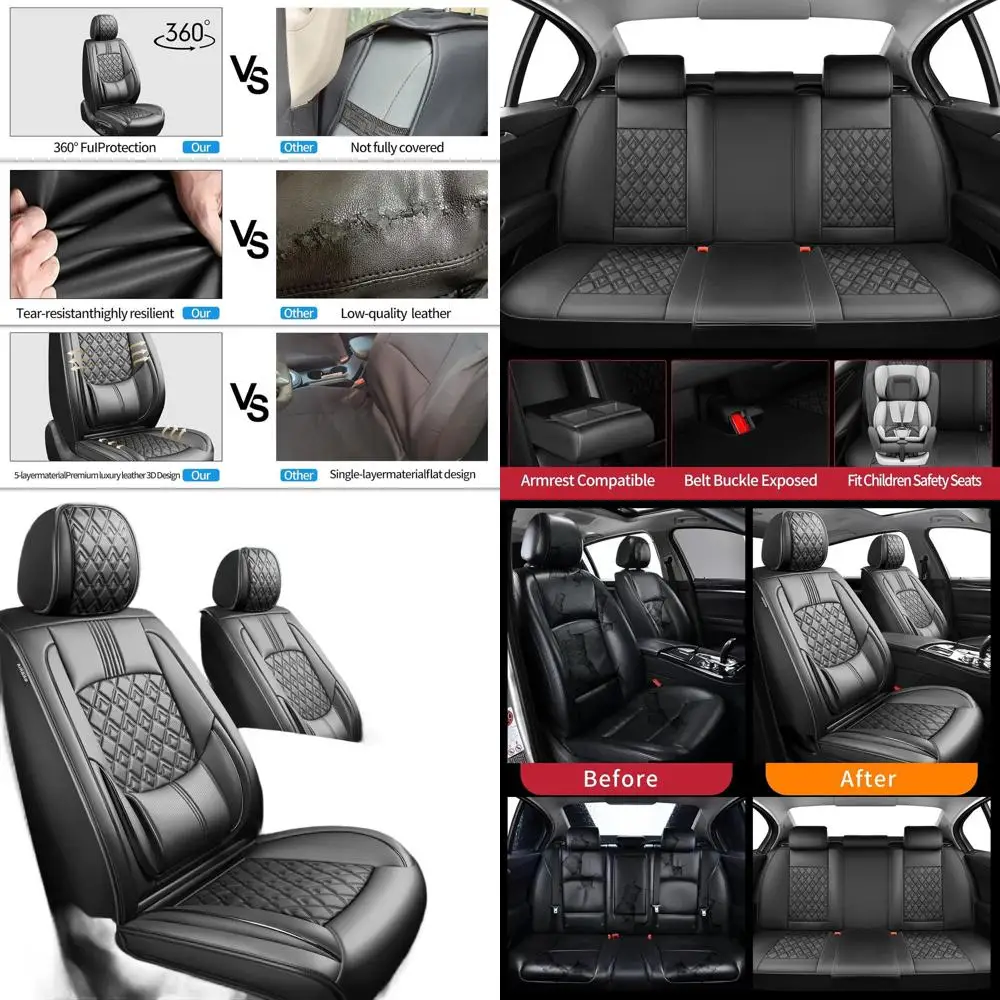 

Upgraded Premium Waterproof Breathable Leather Seat Covers for Hyundai Tucson 2010-2026, Airbag Compatible, All-Weather Protecti