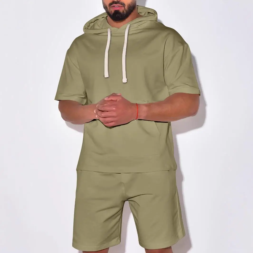 

Men's ort Sve Hooded Sweatirt Set Casual Sportswear Summer Collection Comfortable ort Sved orts T-irt Combo