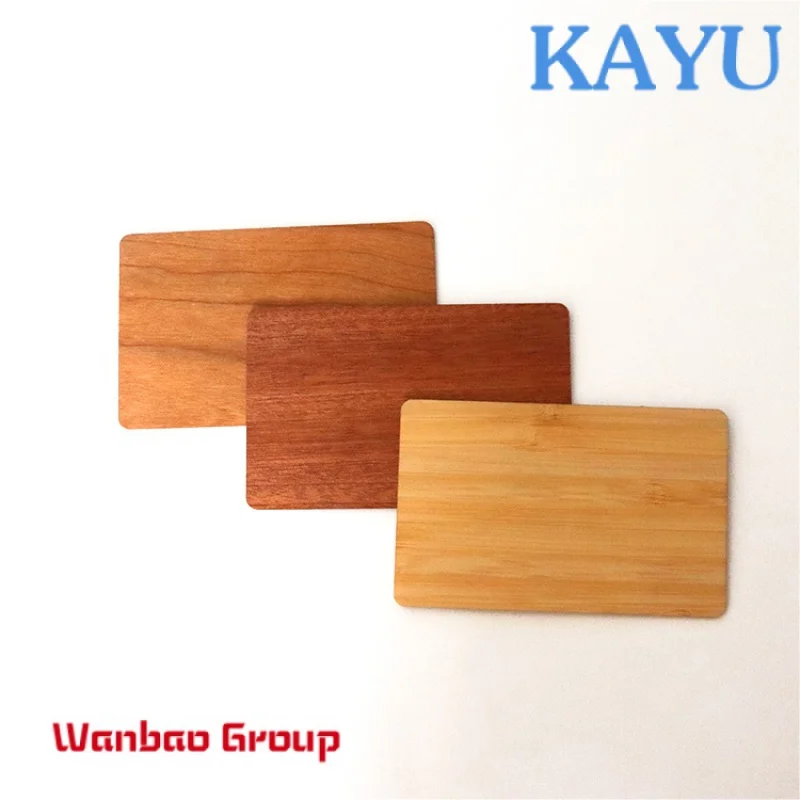 Custom  13.56Mhz NFC wooden business card RFID wooden business hotel key card NFC bamboo business card