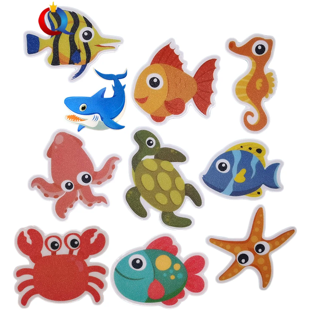 

Cartoon Waterproof Bathtub Stickers Adorable Stickers Self-Adhesive Marine Biological Sticker Bathtub Non Slip Sticker