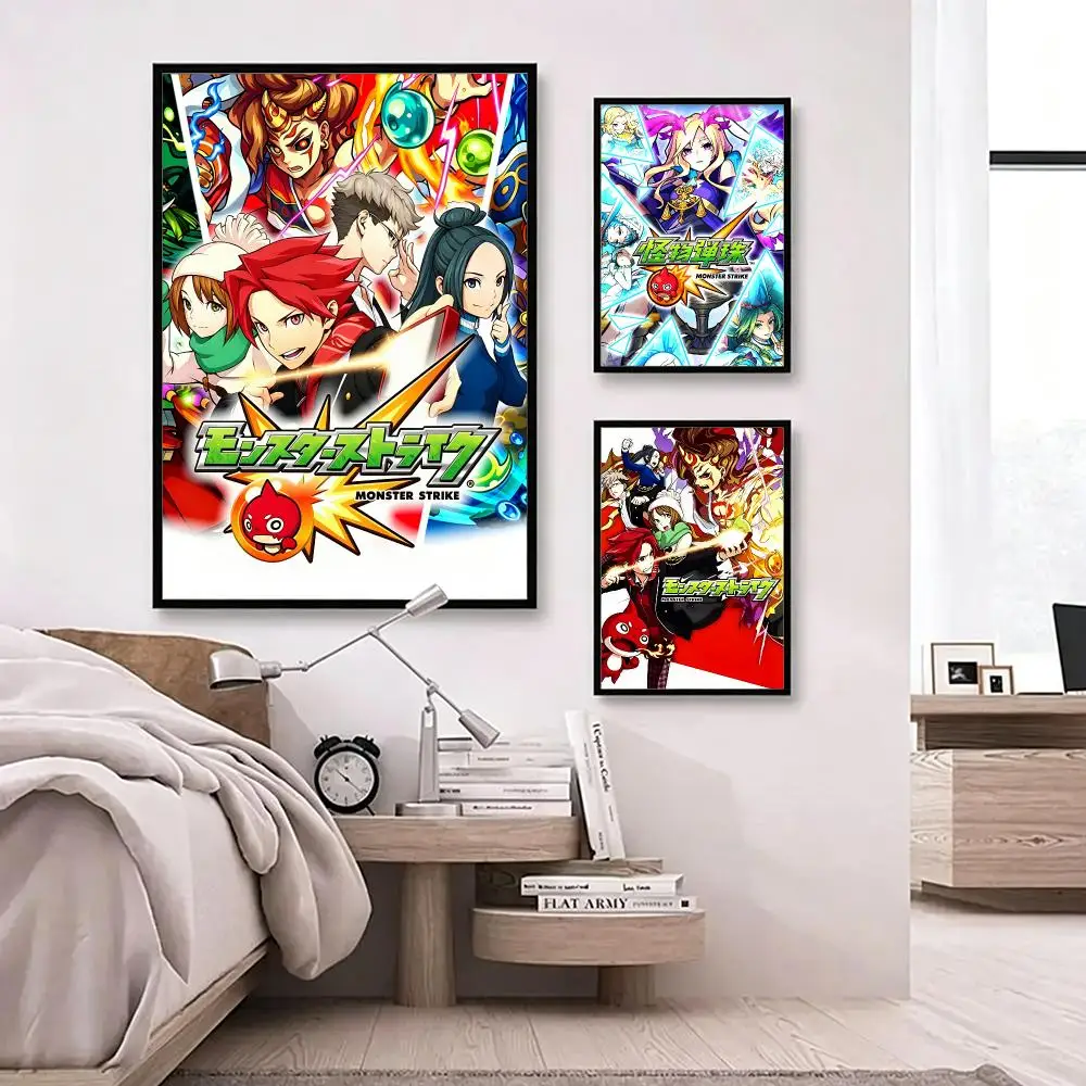 game Monster Strike Poster Poster HD Waterproof Self-adhesive Art Print Wall Decor for Bedroom Living Room Gift
