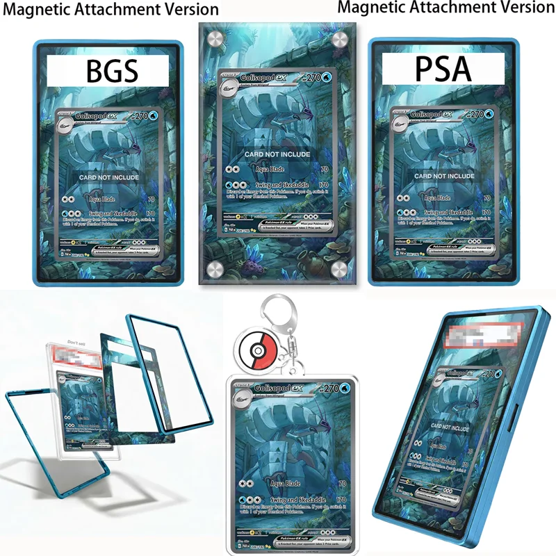 Étui de protection en acrylique recyclable pour figurine Pokémon Écarlate et Violet Paradox Rift Golisopod EX Anime, avec porte-clés, idéal pour collection et cadeau
