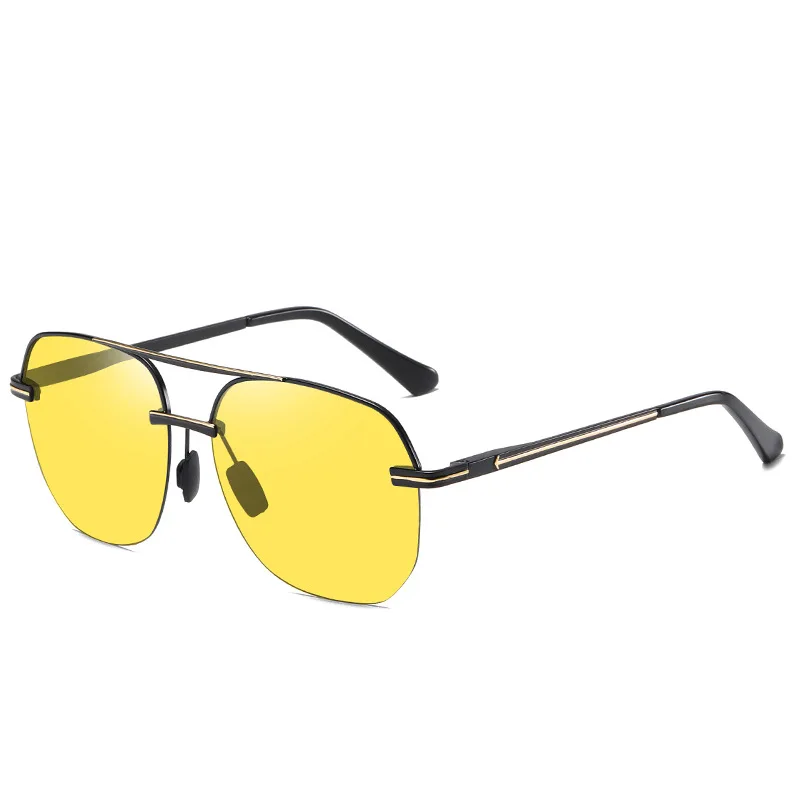 Мужские модные многоцветные поляризационные солнцезащитные очки в полуоправе для путешествий, вождения, ночного видения и защиты от ультрафиолета