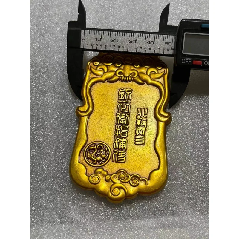 Antique Copper Thickened Qing Dynasty Imperial Guard Token Patrol Order Countryside Collectible Old Item