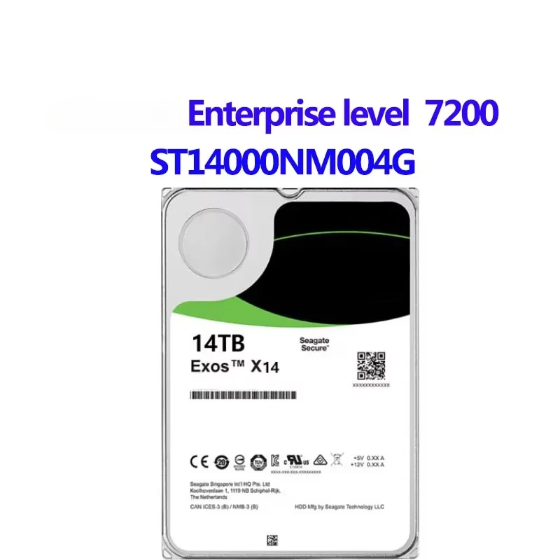 

SEAGATE EXOS HDD ST14000NM004G X16 7200 14TB ENTERPRIES 256MB 3.5 SAS HARD DRIVE