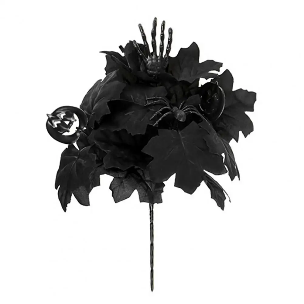 

Halloween Black Maple Leaf Realistic Black Maple Leaf Bouquet for Halloween Home Decor Faux Silk Plants Centerpiece for Office