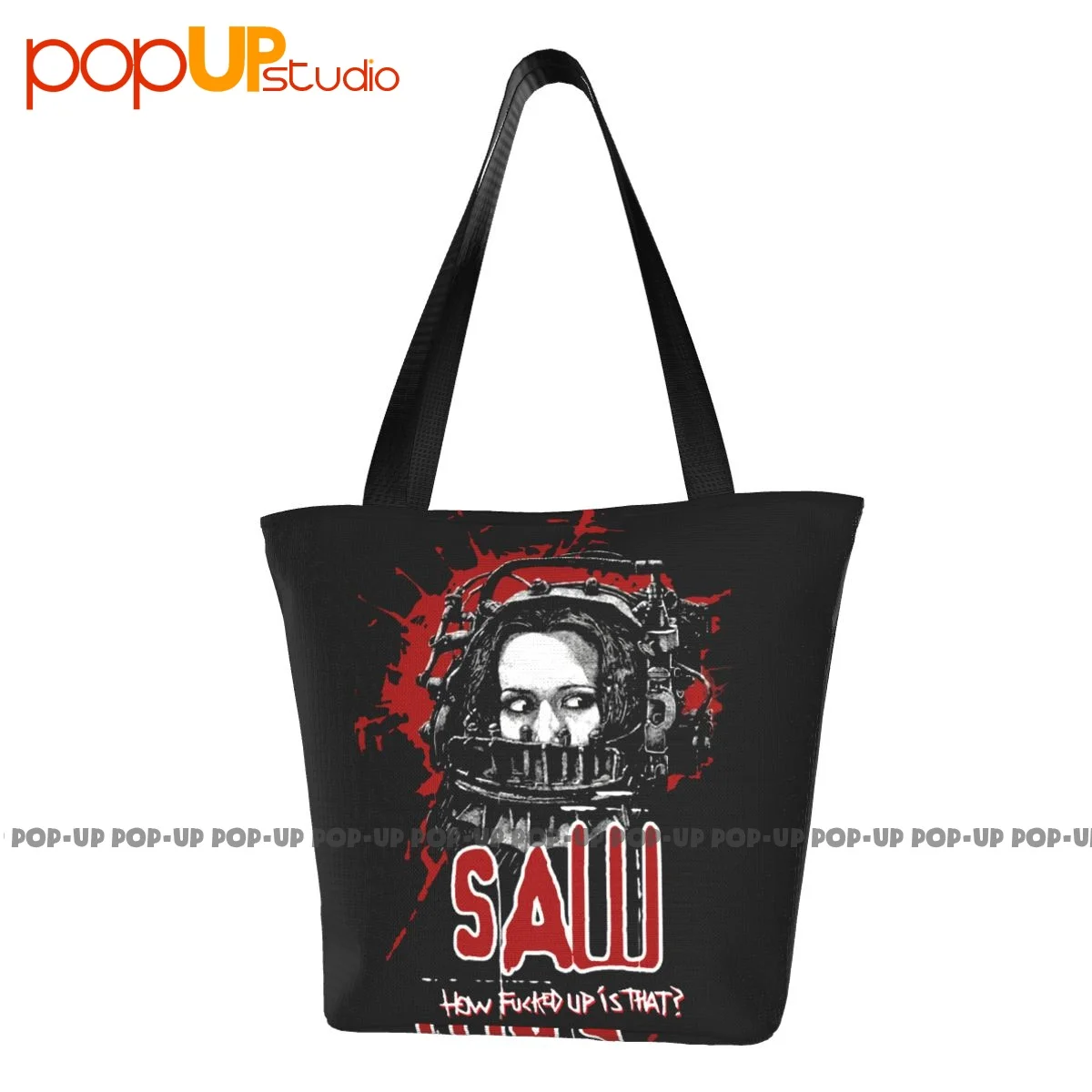 Saw Horror Movie Y2K 2004 Travel Handbags Portable Shopping Bag Tear-Resistant