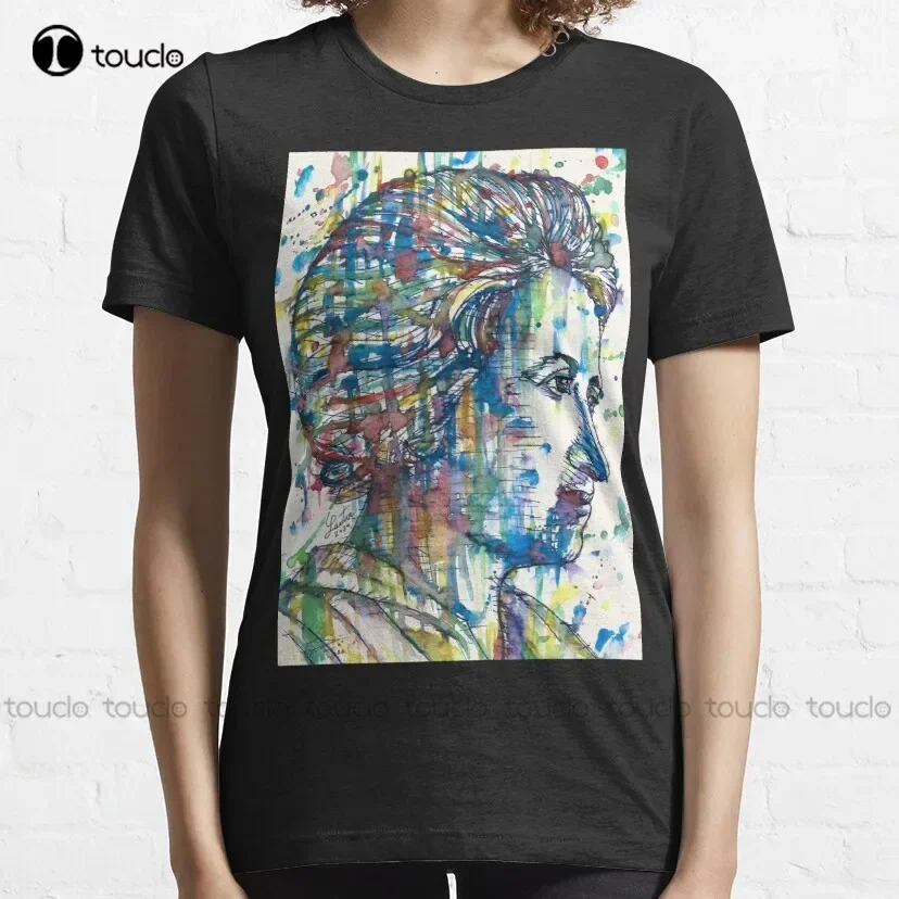 Rosa Luxemburg Watercolor And Ink Portrait Classic T-Shirt Mens Muscle Shirt Custom Aldult Teen Unisex Fashion Funny New Xs-5Xl