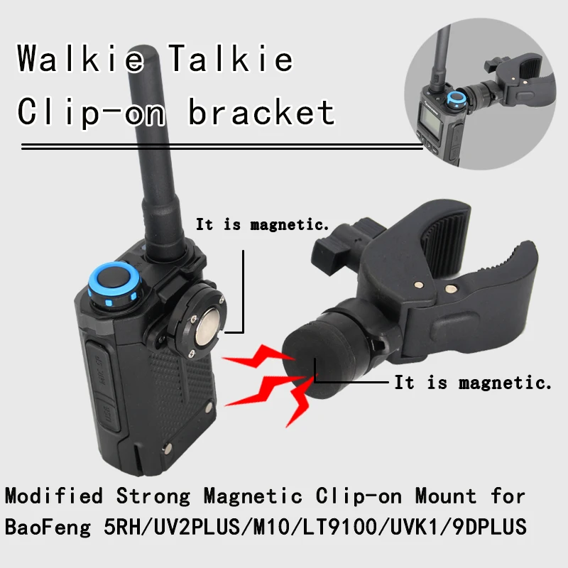 

Universal Walkie Talkie Car A-Pillar Mount with Magnetic Back Buckle for 5RH/UV2PLUS/M10/LT9100/UVK1/9DPLUS Walkie-talkie