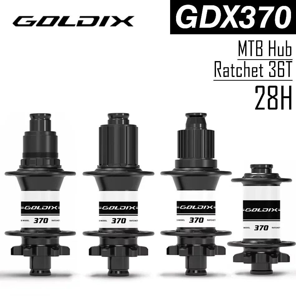 GOLDIX M370 28H Bicycle Ratchet 36T Boost Hub J-Bend 6-Bolt Disc Brake Compatible with HG XD MS Adapters - Bicycle Accessories