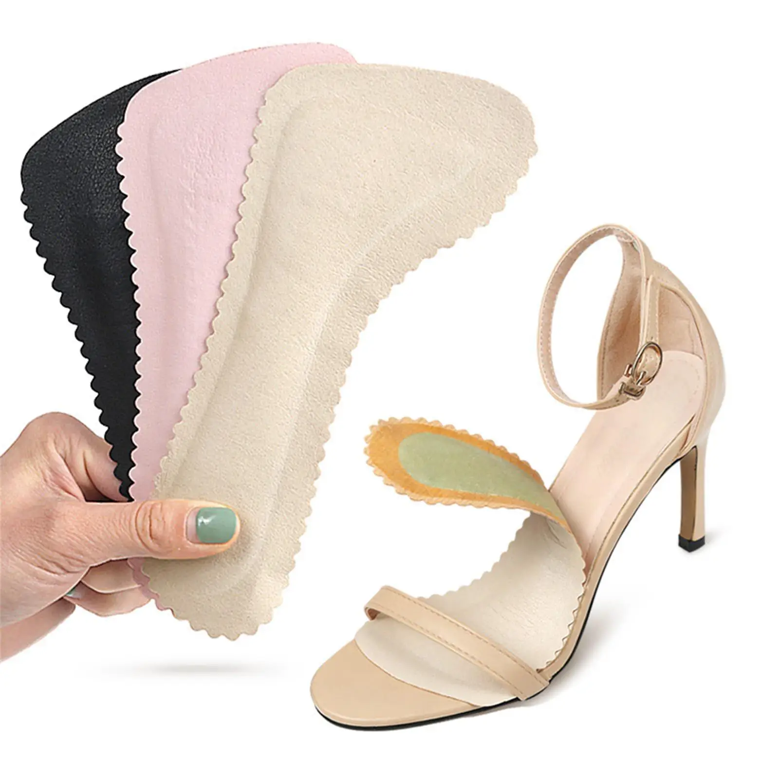 High Heel Shoe Pad PU Leather Non Slip Cushion Heel Protector Inserts Comfortable Shoe Accessories for Women