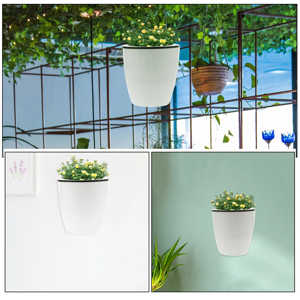 8Pcs Balcony Wall Hanging Flower Planters Self Watering Pots Automatic Watering Indoor Outdoor Succulent Flower Pots