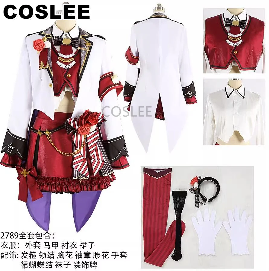 COSLEE Vtuber Nijisanji Amagase Muyu Cosplay Costume Lovely Sweet Uniform Dress Halloween Carnival Party Outfit Unisex New 2023