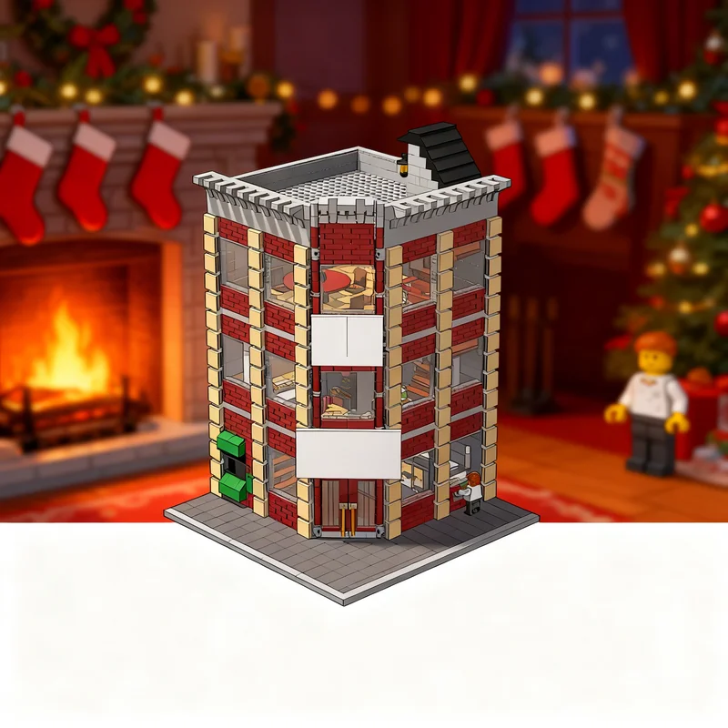

2391pcs MOC corner bank 264 Building Model Building blocks Construction Christmas gifts toy creative DIY idea Assemble