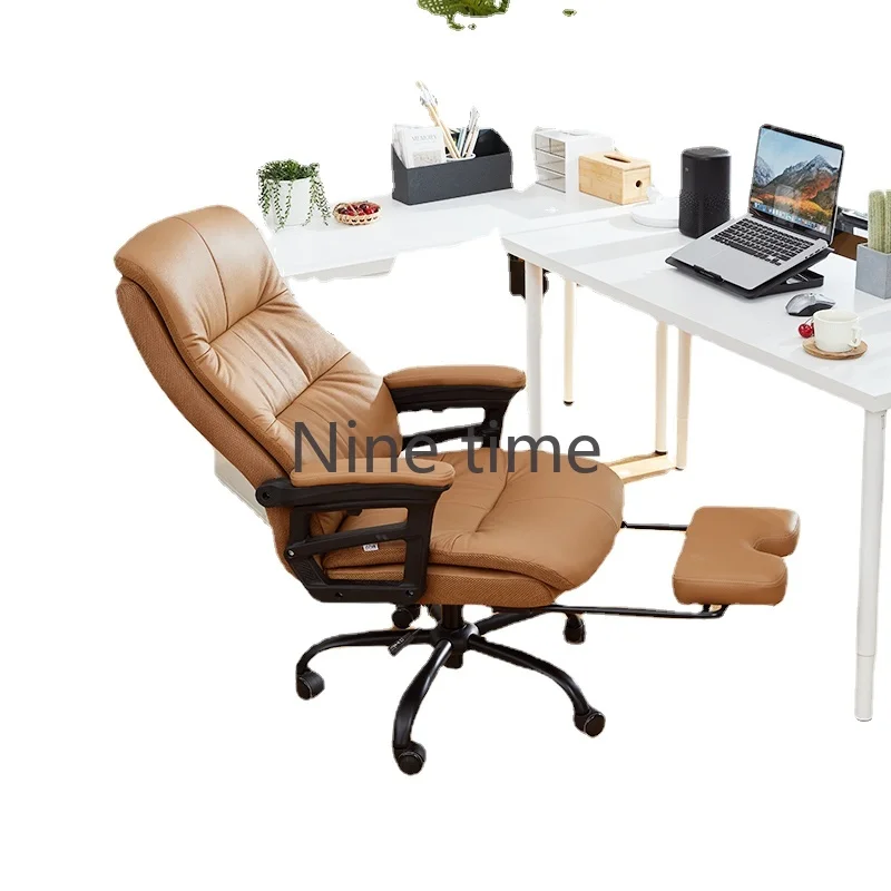 Sillas De oficina plegables De cuerpo completo, cojín con ruedas elásticas, Sillas De oficina ergonómicas, almohada De cuero, muebles De oficina