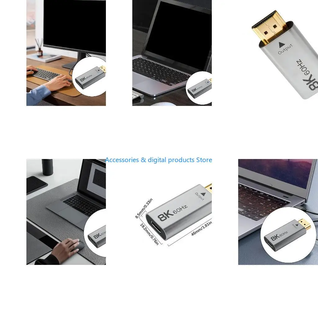 77JD Type C To HDTV Adapter 8K Video Converter External Power HDTV Adapter Converter