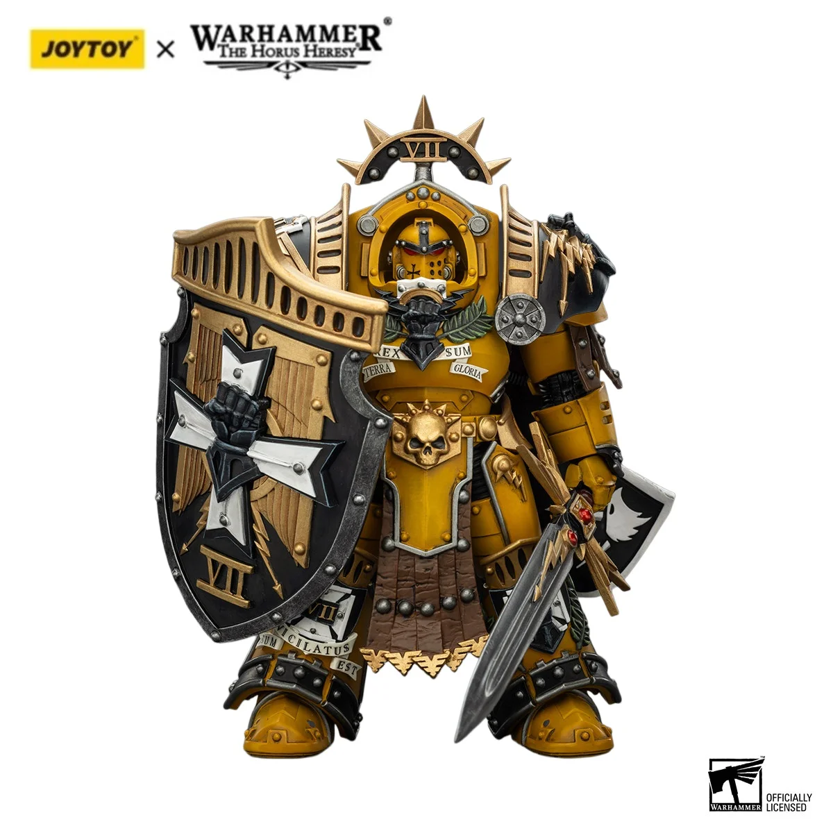 

JOYTOY Warhammer 40000/40k Праептор Легиона Имперских Кулаков в броне Терминатора Тартарос с силовым мечом и щитом Вигил Сторм