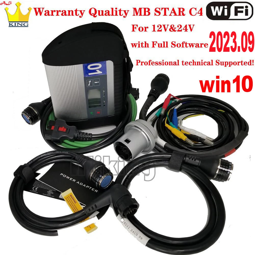 Garantía Chip completo MB Star C4 SD Connect software win10 v09/2023 WIFI MB Star C4 Sistema de herramientas de diagnóstico para coche/camión (12 V/24 V)